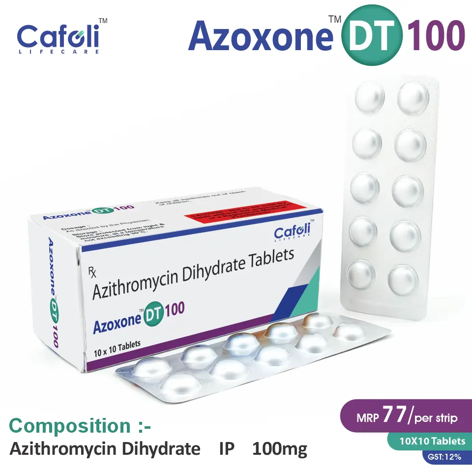 Azithromycin 100mg Tablet at Best Price in PCD Pharma Franchise for Antibiotic and Bacterial Infections, Respiratory Infections
